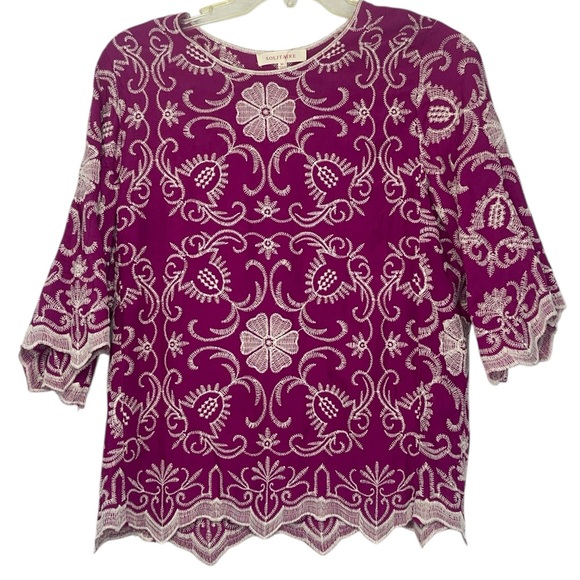 Solitaire embroidered blouse. Size medium GUC - Picture 6 of 9